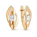 Серьги из красного золота с фианитами