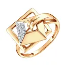 Кольцо из красного золота с фианитами