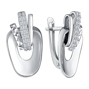 Серьги из белого золота с бриллиантами