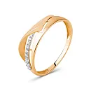 Кольцо из красного золота с фианитами