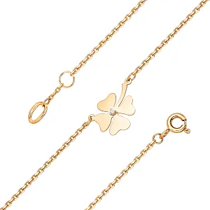 Браслет из красного золота с фианитом