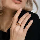 Кольцо из красного золота с фианитами
