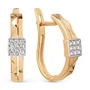 Серьги из красного золота с фианитами