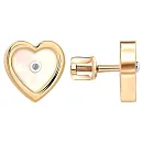 Серьги пусеты из красного золота