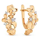 Серьги из красного золота с фианитами