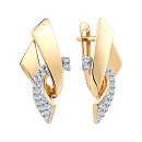 Серьги из красного золота с фианитами