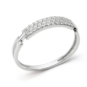 Кольцо из белого золота с фианитами