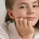 Серьги детские из красного золота с фианитами