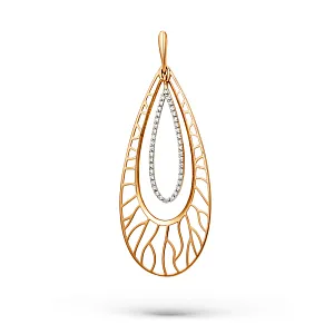 Подвеска из красного золота с фианитами