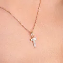 Подвеска из красного золота с фианитами