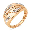 Кольцо из красного золота с фианитами