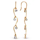 Серьги из красного золота с фианитами