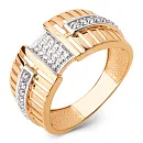 Кольцо из красного золота с фианитами