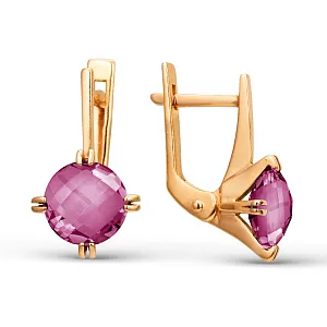 Серьги из красного золота с корундами