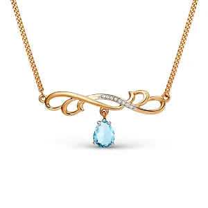 Колье из красного золота с топазом