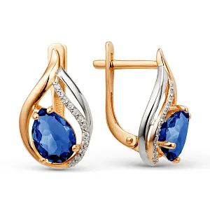 Серьги из красного золота с корундами