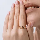 Кольцо из красного золота с фианитом