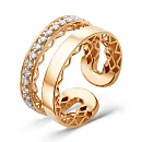 Кольцо из красного золота с фианитами