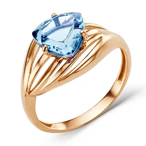 Кольцо из красного золота с топазом