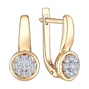 Серьги из красного золота с бриллиантами