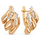 Серьги из красного золота с фианитами