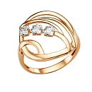 Кольцо из красного золота с фианитами