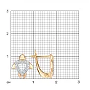 Серьги из красного золота с фианитами