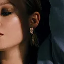 Серьги из красного золота с фианитами