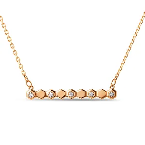 Колье из красного золота с фианитами