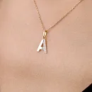 Подвеска из красного золота с фианитами