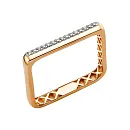 Кольцо из красного золота с фианитами