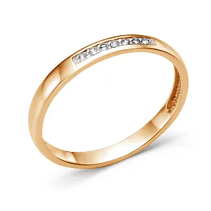 Кольцо из красного золота с фианитами