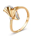 Кольцо из красного золота с фианитами