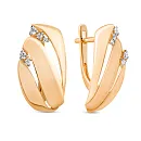 Серьги из красного золота с фианитами