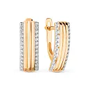 Серьги из красного золота с фианитами