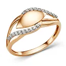 Кольцо из красного золота с фианитами