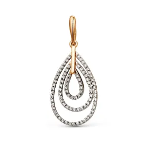 Подвеска из красного золота с фианитами