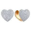 Серьги из красного золота с фианитами