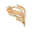 Брошь из красного золота с фианитами