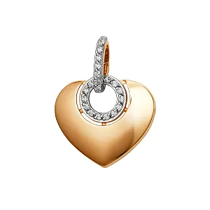 Подвеска из красного золота с фианитами