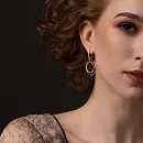 Серьги из красного золота с фианитами
