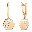 Серьги из красного золота с фианитами