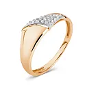 Кольцо из красного золота с фианитами