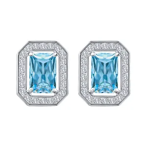 Серьги пусеты из белого золота