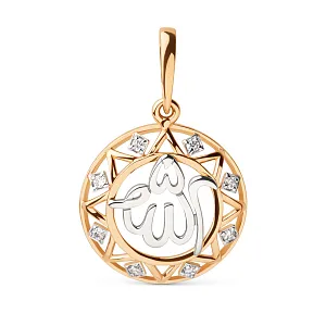 Подвеска из красного золота с фианитами