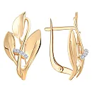 Серьги из красного золота с фианитами