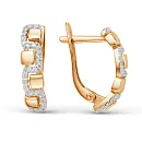 Серьги из красного золота с фианитами