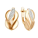 Серьги из красного золота с фианитами