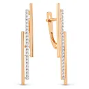 Серьги из красного золота с фианитами