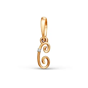 Подвеска из красного золота с фианитом